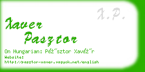 xaver pasztor business card